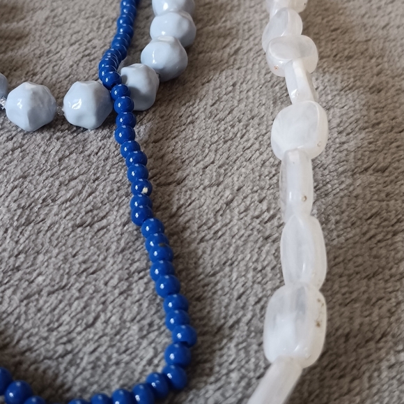 Vintage Ocean Inspired Necklace Lot Of 3 Beach Ocean Office Mermaid Blue Set - Picture 7 of 7